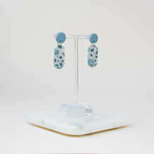 Load image into Gallery viewer, Mary #2 - Metamorphic Collection - Dove Grey and Pale Denim - Drop Earrings