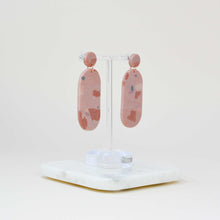 Load image into Gallery viewer, Mary #1 - Torn Terrazzo Collection - Deep Nude and Rose Gold - Drop Earrings