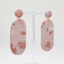 Load image into Gallery viewer, Mary #1 - Torn Terrazzo Collection - Deep Nude and Rose Gold - Drop Earrings