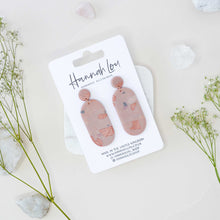 Load image into Gallery viewer, Mary #1 - Torn Terrazzo Collection - Deep Nude and Rose Gold - Drop Earrings