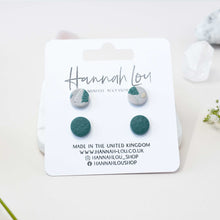 Load image into Gallery viewer, Double Stud Pack - Classic Stud #1 - Dove Grey and Muted Teal - Stud Earrings