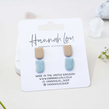 Load image into Gallery viewer, Double Stud Pack - Mini Meg #1 - Sandstorm and Pale Denim - Stud Earrings