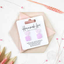 Load image into Gallery viewer, Double Stud Pack - Charlie #1 + Winifred #1 - Violet Mist and Wisteria Powder - Stud Earrings