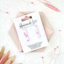 Load image into Gallery viewer, June #1 - Dimpled Torn Collection - White and Many Shades of Lilac - Stud Earrings