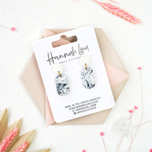 Load image into Gallery viewer, Mary #2 - Meandering Haze Collection - Monochrome - Drop Earrings