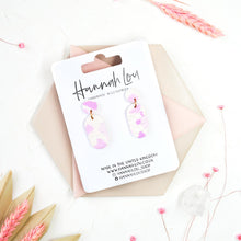 Load image into Gallery viewer, Mary #2 - Torn Dimpled Collection - White and Many Shades of Lilac - Drop Earrings