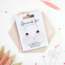 Load image into Gallery viewer, Carol #5 - Torn Collection - Violet Mist and White - Hoop Earrings