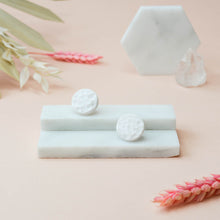 Load image into Gallery viewer, Classic Stud #2 - Dimpled Dream Collection - White - Stud Earrings