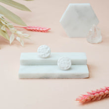 Load image into Gallery viewer, Classic Stud #2 - Dimpled Dream Collection - White - Stud Earrings