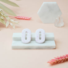 Load image into Gallery viewer, Elizabeth #2 - Confetti Chaos Collection - Fairy Salt and Many Shades of Lilac - Stud Earrings