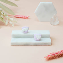 Load image into Gallery viewer, May #2 - In the Breeze Collection - Violet Mist and White - Stud Earrings