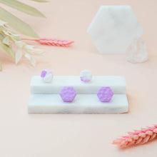 Load image into Gallery viewer, Double Stud Pack - Emma #1 + Florence #2 - White and Lenurple - Stud Earrings