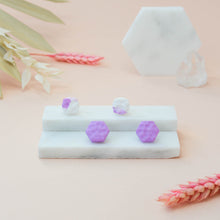 Load image into Gallery viewer, Double Stud Pack - Emma #1 + Florence #2 - White and Lenurple - Stud Earrings