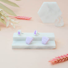 Load image into Gallery viewer, Double Stud Pack - Classic Stud #1 + May #2 - White and Violet Mist - Stud Earrings
