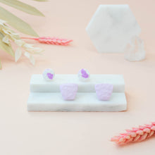 Load image into Gallery viewer, Double Stud Pack - Classic Stud #1 + May #2 - White and Violet Mist - Stud Earrings
