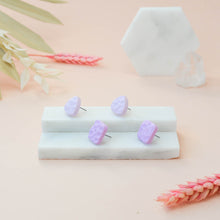 Load image into Gallery viewer, Double Stud Pack - Charlie #1 + Winifred #1 - Violet Mist and Wisteria Powder - Stud Earrings