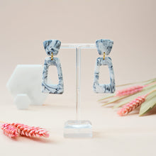 Load image into Gallery viewer, Celia #1 - Meandering Haze Collection - Monochrome - Drop Earrings