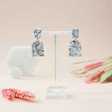 Load image into Gallery viewer, Poppy #1 - Labyrinth Collection - Monochrome - Drop Earrings