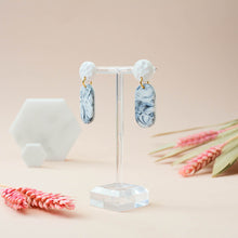 Load image into Gallery viewer, Mary #2 - Meandering Haze Collection - Monochrome - Drop Earrings