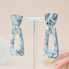 Load image into Gallery viewer, Celia #1 - Meandering Haze Collection - Monochrome - Drop Earrings
