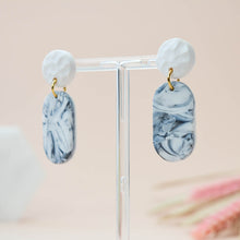 Load image into Gallery viewer, Mary #2 - Meandering Haze Collection - Monochrome - Drop Earrings