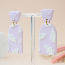 Load image into Gallery viewer, May #1 - In The Breeze Collection - Violet Mist and White - Drop Earrings