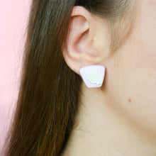 Load image into Gallery viewer, May #2 - In the Breeze Collection - Violet Mist and White - Stud Earrings