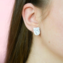 Load image into Gallery viewer, Mini Meg #1 - Labyrinth Collection - Monochrome - Stud Earrings