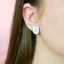 Load image into Gallery viewer, Mini Meg #1 - Strobed Collection - Monochrome - Stud Earrings