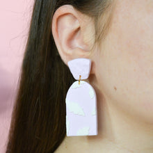 Load image into Gallery viewer, May #1 - In The Breeze Collection - Violet Mist and White - Drop Earrings