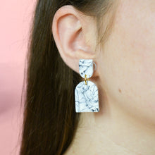 Load image into Gallery viewer, Poppy #1 - Labyrinth Collection - Monochrome - Drop Earrings